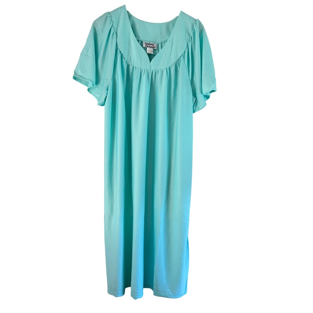 Anthony Richards Lounger‎ Dress Short Sleeve Casual Comfy Aqua Blue 1X